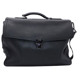 Hugo Boss Leather Briefcase in Black Leather Black