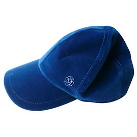 MAISON MICHEL parte superior gorra de terciopelo azul real Mint condition TM Azul
