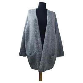 American Vintage Strickjacke Grau Oversize Grau