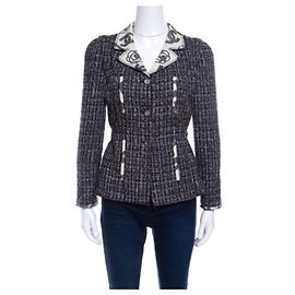 Veste Chanel en Tweed Motif Camélia Taille 42 Multicolore