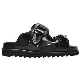 Toga Pulla Sandals in Black Leather Black