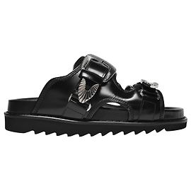 Toga Pulla Sandalen aus schwarzem Leder Schwarz