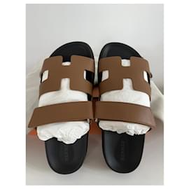Hermès-Sandals-Brown,Light brown