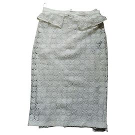 Burberry Prorsum Rock mit Lochstickerei Weiß