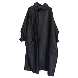 Issey Miyake Long oversized trench coat Black