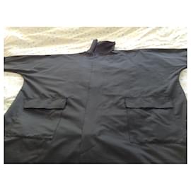 Issey Miyake-Long oversized trench coat-Black