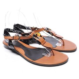 Fendi Leather Sandals Brown Brown
