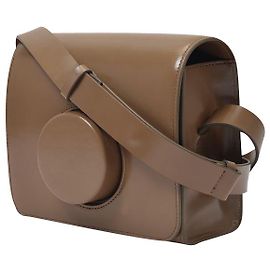 Lemaire Bolsa para câmera em couro cáqui Verde Caqui