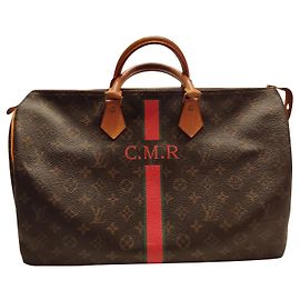 Louis Vuitton Speedy 40 mon monogramme Vert Marron foncé Fuschia