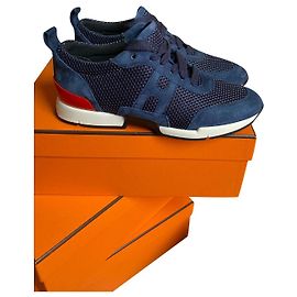 Hermès Sneakers Blue Cloth Size 36 Blue