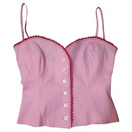 Top Moschino Mare in cotone rosa e rosso Rosa Rosso