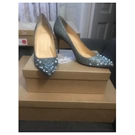 Christian Louboutin-PuntiagudoConcha 85zapatos de tacón mm con purpurina-Metálico,Azul oscuro