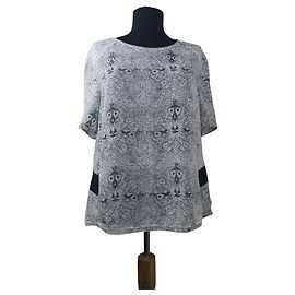 By Zoe Top Black White Polyester Size M Black White