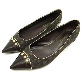 LOUIS VUITTON SCHUHE RAQUEL MONOGRAMM BALLERINAS 39 BRAUNE LEINENSCHUHE Braun