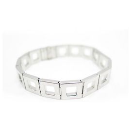 O.J. Perrin Pulseira O.J. LIGAÇÕES PERRIN OPENWORK SQUARE EM OURO BRANCO 18K 41.6Gr 19 cm ouro Prata