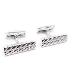 NINE ST DUPONT CUFFLINKS IN SILVER METAL + CUFFLINKS BOX Silvery