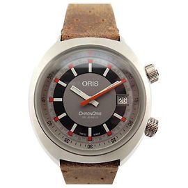 NEW ORIS CHRONORIS DATE STEEL WATCH 39 MM CHRONOGRAPH AUTOMATIC WATCH Silvery