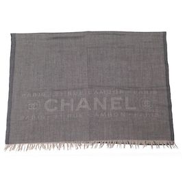 STOLA CHANEL LOGO CC 31 SCIARPA RUE CAMBON IN CASHMERE E LANA MARRONE Marrone