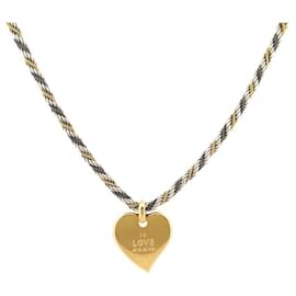 COLGANTE VINTAGE YVES SAINT LAURENT CORAZÓN ENAMORADO OTRA VEZ COLGANTE DE METAL DORADO Dorado