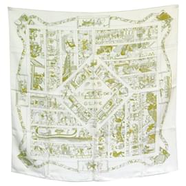 Hermès-VINTAGE HERMES SCARF TO THE GLORY OF GUILLAUME CARRE 90 LOIC DUBIGEON SILK-Yellow