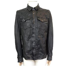 JACKE RALPH LAUREN POLOJACKE 48 M SCHWARZER LEDERJACKENMANTEL Schwarz