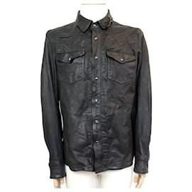 Ralph Lauren-JACKET RALPH LAUREN POLO JACKET 48 M BLACK LEATHER JACKET COAT-Black