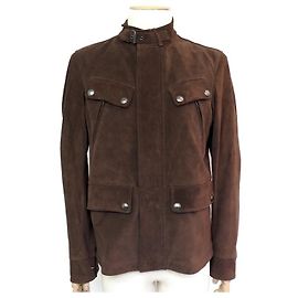 NEW BELSTAFF DENESMERE JACKET 71050494 Jacket 48 M BROWN SUEDE LEATHER Brown