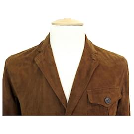 Ralph Lauren-NEW JACKET RALPH LAUREN POLO JACKET 48 M BROWN SUEDE JACKET-Brown