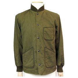 GIACCA RALPH LAUREN foderata RL 48 M COTONE GIACCA A VELLUTO DI COTONE KHAKI GIACCA CAPPOTTO Cachi