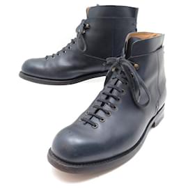 JM Weston-JM WESTON SHOES COUNTRY GENTS BOOTS 132 9.5D 43.5 BLUE LEATHER SHOES-Navy blue
