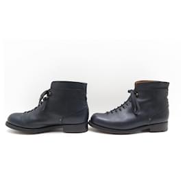 JM Weston-JM WESTON SHOES COUNTRY GENTS BOOTS 132 9.5D 43.5 BLUE LEATHER SHOES-Navy blue