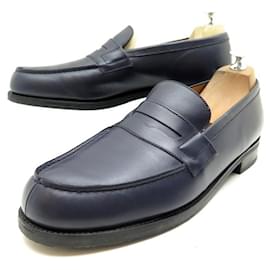 JM Weston-JM WESTON LOAFERS 180 9.5C 43.5 NAVY BLUE LEATHER SHOES-Blue