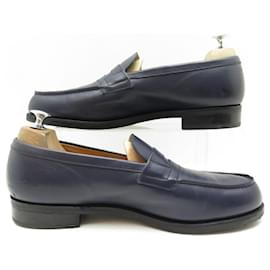 JM Weston-JM WESTON LOAFERS 180 9.5C 43.5 NAVY BLUE LEATHER SHOES-Blue