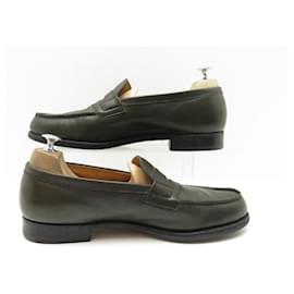 JM Weston-JM WESTON LOAFERS 180 9.5C 43.5 KHAKI LEATHER LEATHER LOAFERS-Khaki