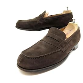 JM Weston-JM WESTON LOAFERS 180 9.5b 43.5 end 43 BROWN SUEDE SHOES-Brown