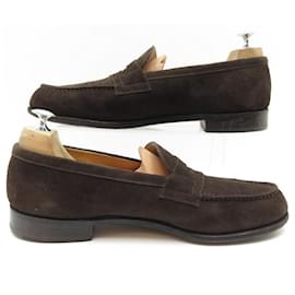 JM Weston-JM WESTON LOAFERS 180 9.5b 43.5 end 43 BROWN SUEDE SHOES-Brown