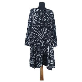 Bitte Kai Rand Kleid Viskose Schwarz Weiß Größe M Schwarz Weiß