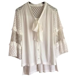 Elisa cavaletti-Skirt with 3/4 sleeves-White