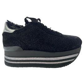 Hogan Grey Platform Sneakers Black