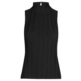 Maje Lockally Plissiertes schwarzes Crêpe-Top Schwarz