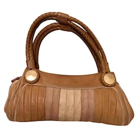 Fendi-Baguette handbag with braided handles-Pink,Beige,Cream,Light brown,Caramel,Flesh