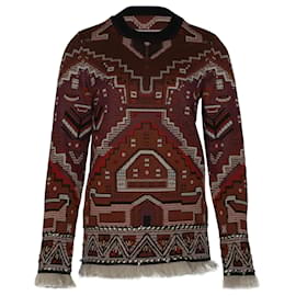 Tory Burch-Tory Burch Gobelin-Jacquard-Pullover aus braun bedruckter Wolle-Andere