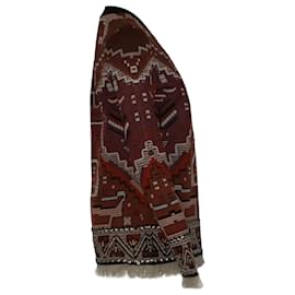 Tory Burch-Maglia Tory Burch Tapestry Jacquard in lana stampata marrone-Altro