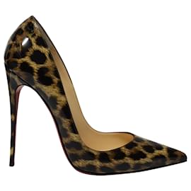Christian Louboutin-Christian Louboutin Also Kate 120 Pumps aus Lackleder mit Animal-Print-Andere