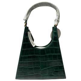 Staud Sac Rey Embossé Croco en Cuir Vert Vert