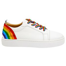 Christian Louboutin Arkenspeed Rainbow Trainers em couro branco Branco