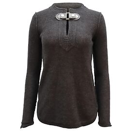 Tory Burch Mim Tunika-Pullover aus schwarzem Melange-Acryl Schwarz