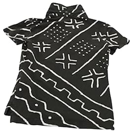 Ralph Lauren-Ralph Lauren The Skinny Polo bedrucktes Hemd aus schwarzer bedruckter Baumwolle-Andere