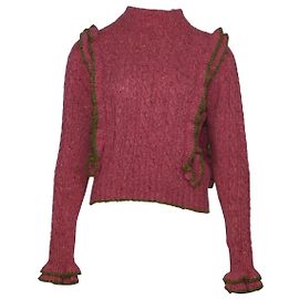 Philosophy Di Lorenzo Serafini Pull Torsadé à Volants en Laine Rose Rose