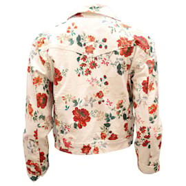 Maje-Maje Viflor Denim Jacket in Floral Print Cotton-Other